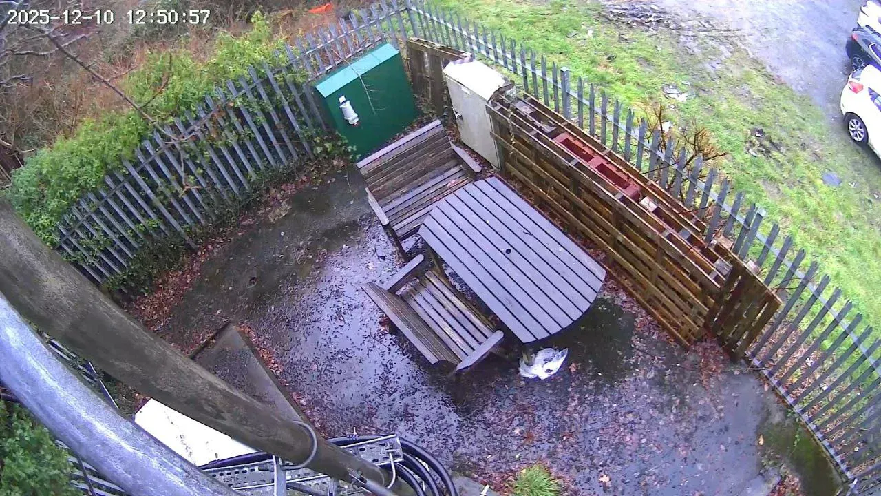 Site layout showing electrical cabinet, secure access, and available equipment space